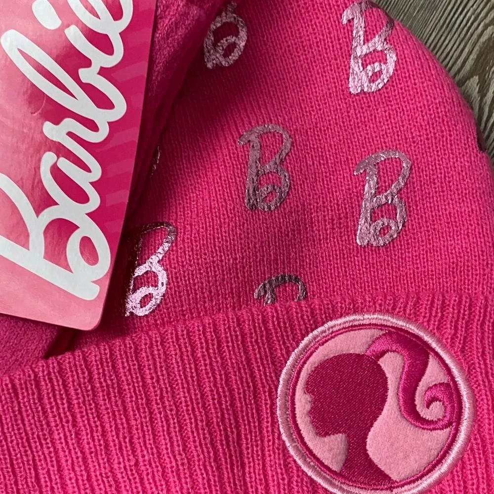 Barbie Pink Pom-Pom Hat and Gloves Set